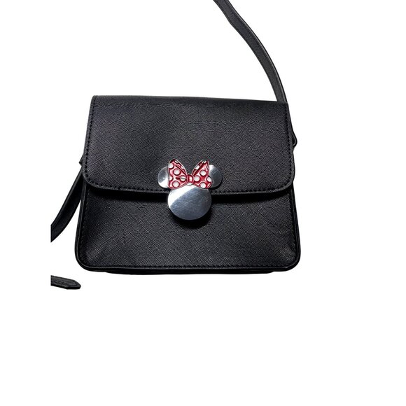 Disney Minnie Mouse Black Crossbody Purse Bag Adjustable‎ Strap & Red Polka Dot - Picture 3 of 12